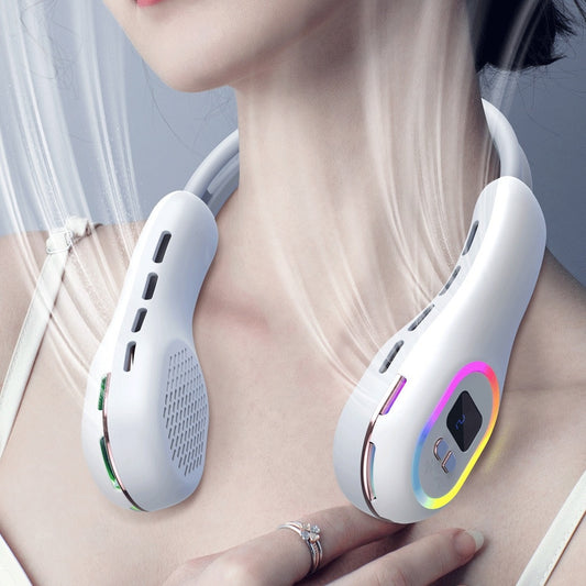 Ambience Light Hanging Neck Fan