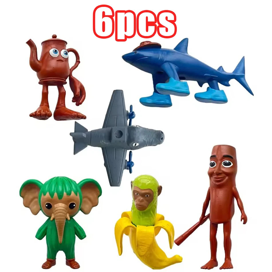 Italian Brainrot Tung Sahur Figure Toy Tralalero Tralala Figures Bombardino Crocodilo Shimpanzini Bananini