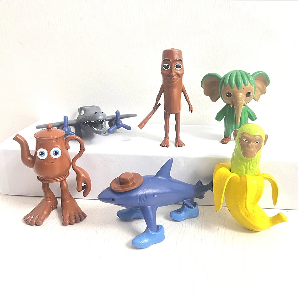 Italian Brainrot Tung Sahur Figure Toy Tralalero Tralala Figures Bombardino Crocodilo Shimpanzini Bananini