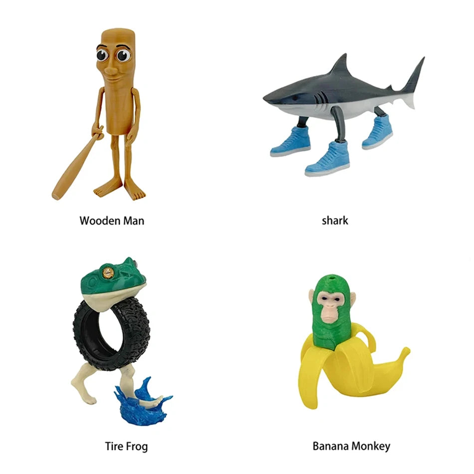 Italian Brainrot Tung Sahur Figure Toy Tralalero Tralala Figures Bombardino Crocodilo Shimpanzini Bananini
