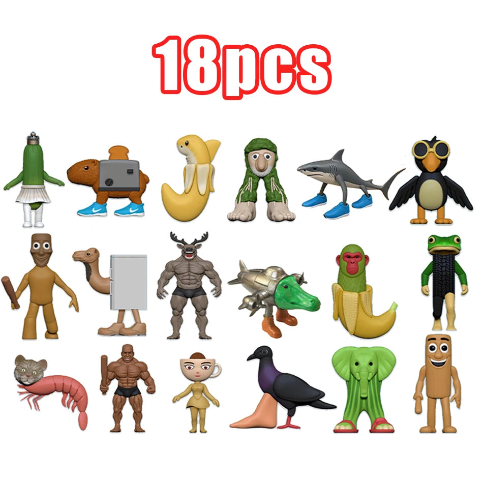 Italian Brainrot Tung Sahur Figure Toy Tralalero Tralala Figures Bombardino Crocodilo Shimpanzini Bananini