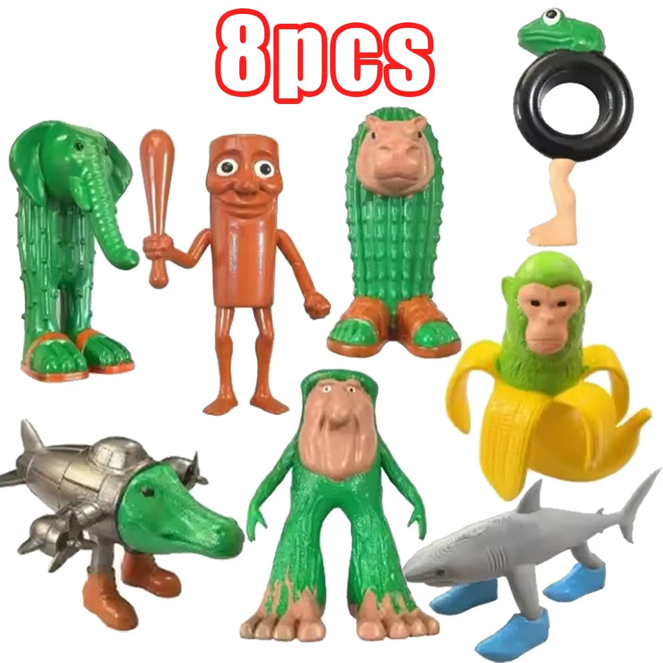 Italian Brainrot Tung Sahur Figure Toy Tralalero Tralala Figures Bombardino Crocodilo Shimpanzini Bananini