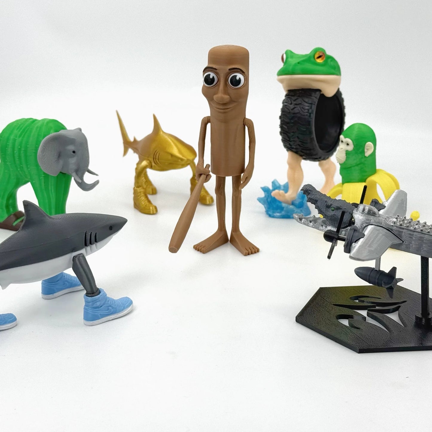 Italian Brainrot Tung Sahur Figure Toy Tralalero Tralala Figures Bombardino Crocodilo Shimpanzini Bananini